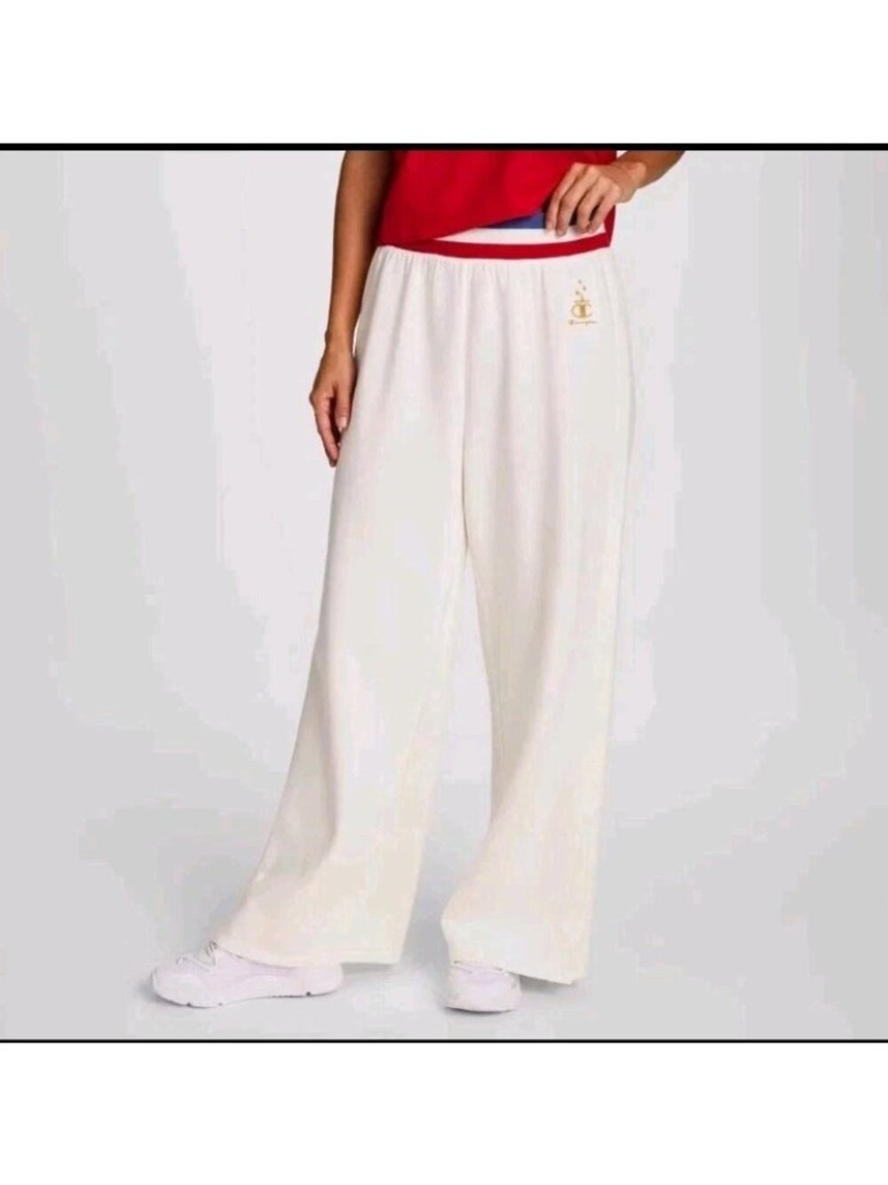 Champion Gold Medal Game Day Full Snap Pants Women's Large Cream Wide Leg. Wl514